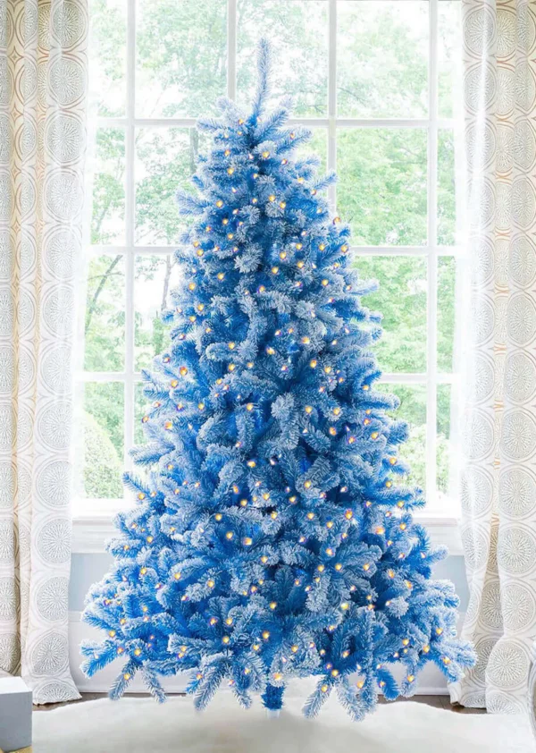 BlueDuchess Blue Duchess Flock artificial Christmas tree led lit