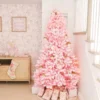 Pink Duchess Flock artificial Christmas tree as seen in home
