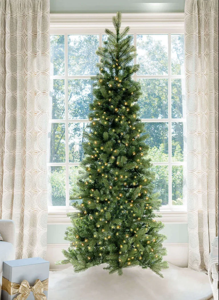 King Douglas Fir Slim artificial Christmas tree with led light