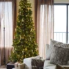 beautifully decorated King Douglas Fir Slim artificial Christmas tree