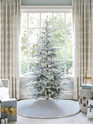 King Noble Flock artificial trees with LED lights