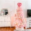 decorated Pink Duchess Flock artificial Christmas tree as seen in home