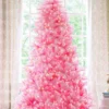 Pink Duchess Flock artificial Christmas tree led lit