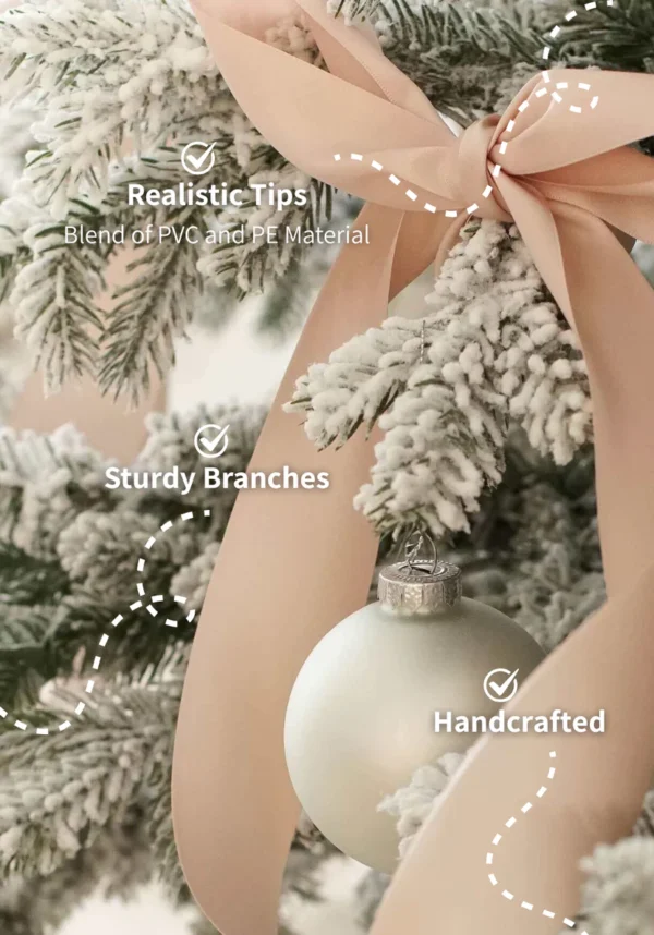 Realistic tips Blend of PVC and PE Material of a Rushmore flock Artificial Christmas tree