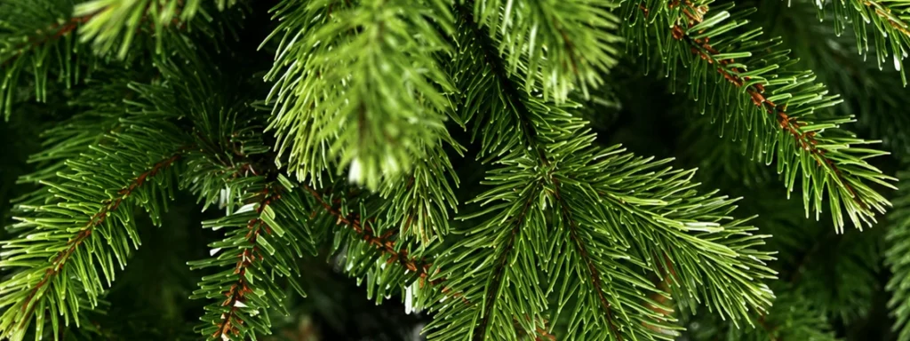 view of realistic tips of an Artificial Christmas tree