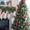 beautifully decorated Royal fir artificial Christmas tree as seen in home