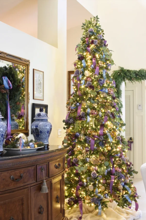 Royal_Fir_slim_3 decorated Royal fir slim artificial Christmas tree as seen in home