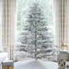 Rushmore flock artificial Christmas tree with Led lights