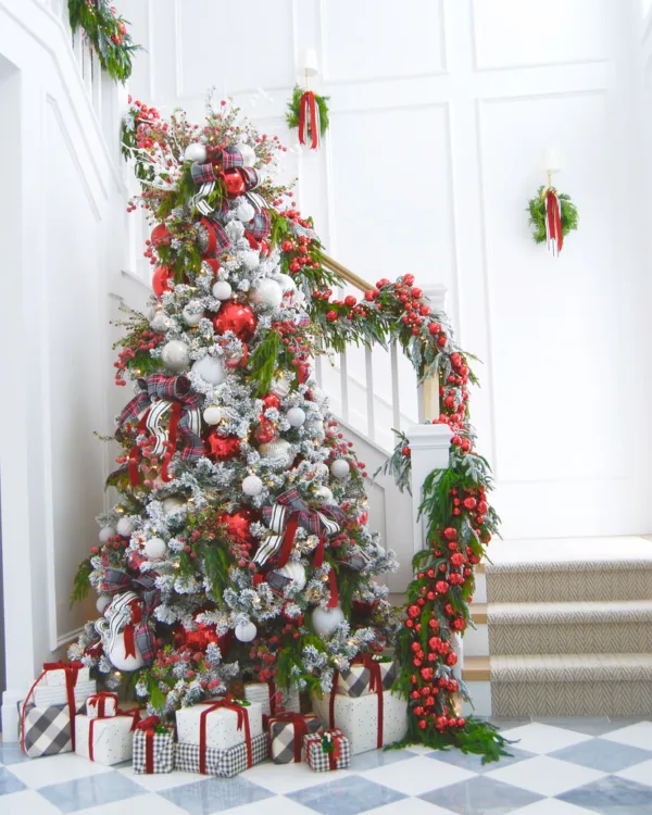 Decorated Prince Flock Artificial Christmas tree