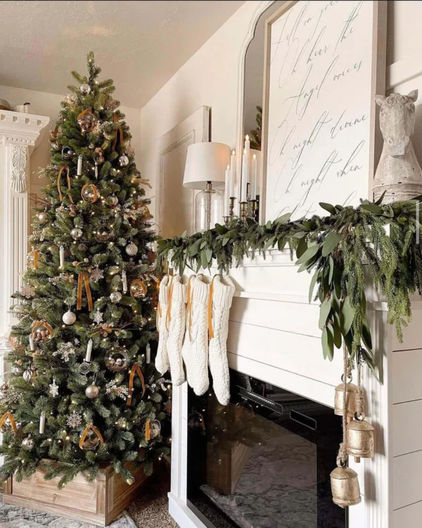 royal-fir-slim-artificial-christmas-tree decorated Royal fir Slim artificial Christmas tree