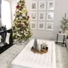 decorated Royal fir Slim artificial Christmas tree with led lights as seen in home