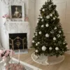 24PackWhiteEssential3 beautifully Styled Fir Artificial Christmas tree with White Essential Glass Ornaments (24 Pack)