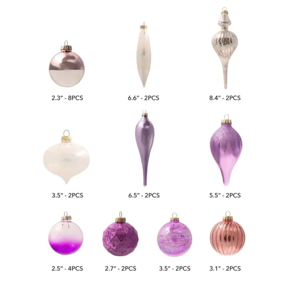 #0 Piece Purple Glace ornaments Height Variations