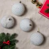 View of 4 pack White Diamond Ornament available at Christmas Jungle