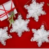 4piecesnowflakeset2 4 pieces Snow Flake ornaments with gift for the season