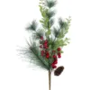 BerryandPinePicks_12Pack1 A bundle of Berry and Pine Picks featuring red berries, pine needles, leafy greenery, and pinecones.