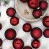 BurgundyEssentialOrnamentSet A view of Burgundy Essential Glass Ornaments (24 Pack) available at Christmas Jungle