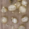 beautiful Christmas Jungle 12 pack Gold Accents Glass Ornament