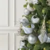 SilverShatterproof1 silver shatterproof ornaments 48 pack on fir Artificial Christmas Tree