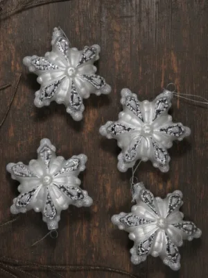 Snow Flake Glass Ornament