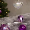 Elegant 30 Piece Purple Glace Ornaments