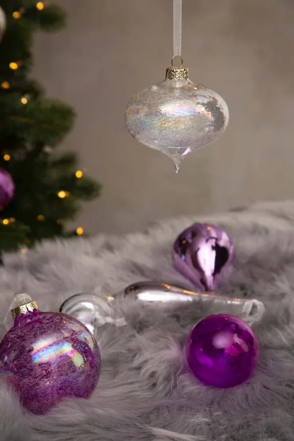 Elegant 30 Piece Purple Glace Ornaments