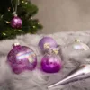 view Elegant 30 Piece Purple Glace Ornaments as seen on artificial Christmas tree
