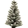 3' King Flock Artificial Christmas Tabletop Tree with heavily flocked branches and a burlap-wrapped base on a white background.