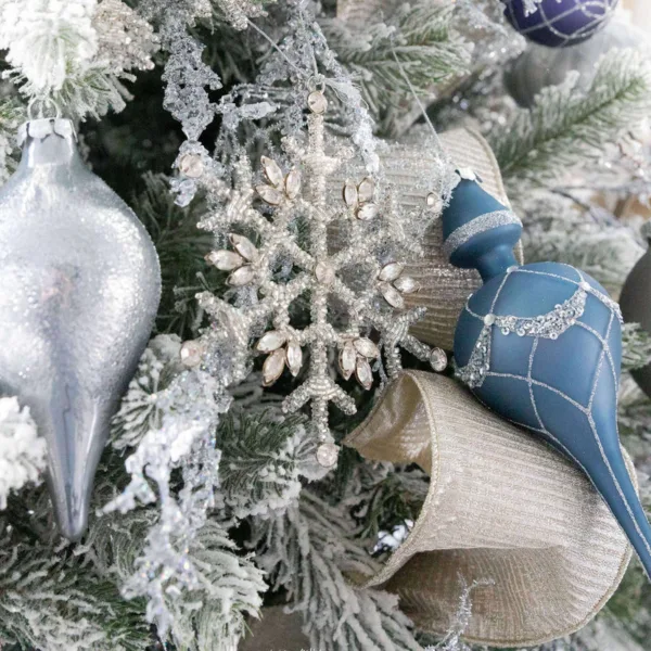 Winter Wonderland 15-Piece Glass Ornament Set as seen on Artificial Christmas tree