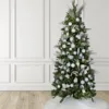 styled fir Tree with Winter Frost 15-Piece Glass Ornament Set (White-Silver)