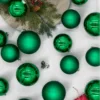 view of Christmas Jungle 24 pack Green Essential Glass Ornaments