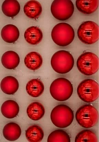 view of Christmas Jungle 24 pack Red Essential Glass Ornaments
