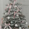 rushmoretreedecorated White Essential Glass Ornaments (24 Pack) decorated Rushmore Flock Artificial Christmas Tree